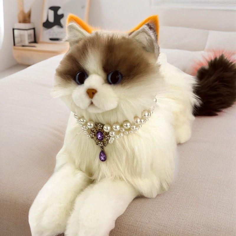 Pearl Pet Necklace with Gem Pendant