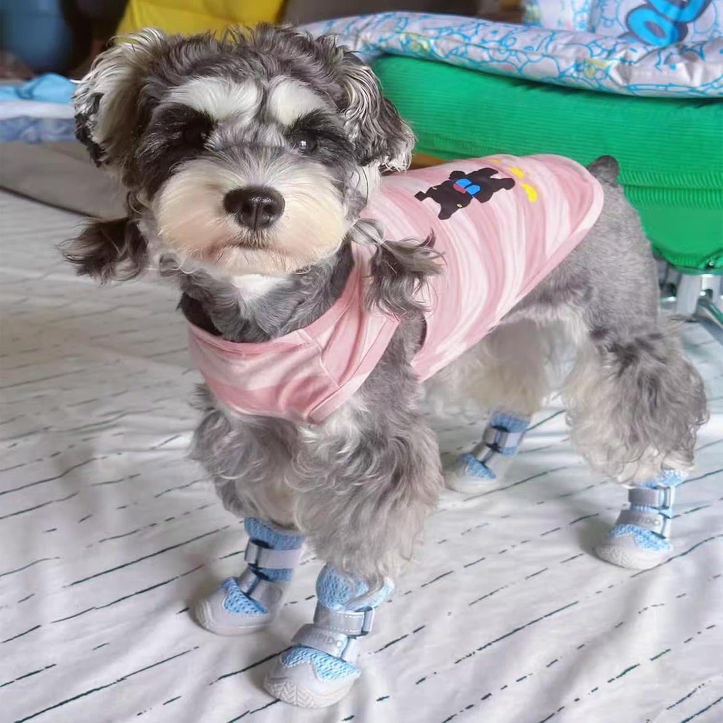 Breathable Dog Shoes with Anti-Slip Sole & Reflective Straps