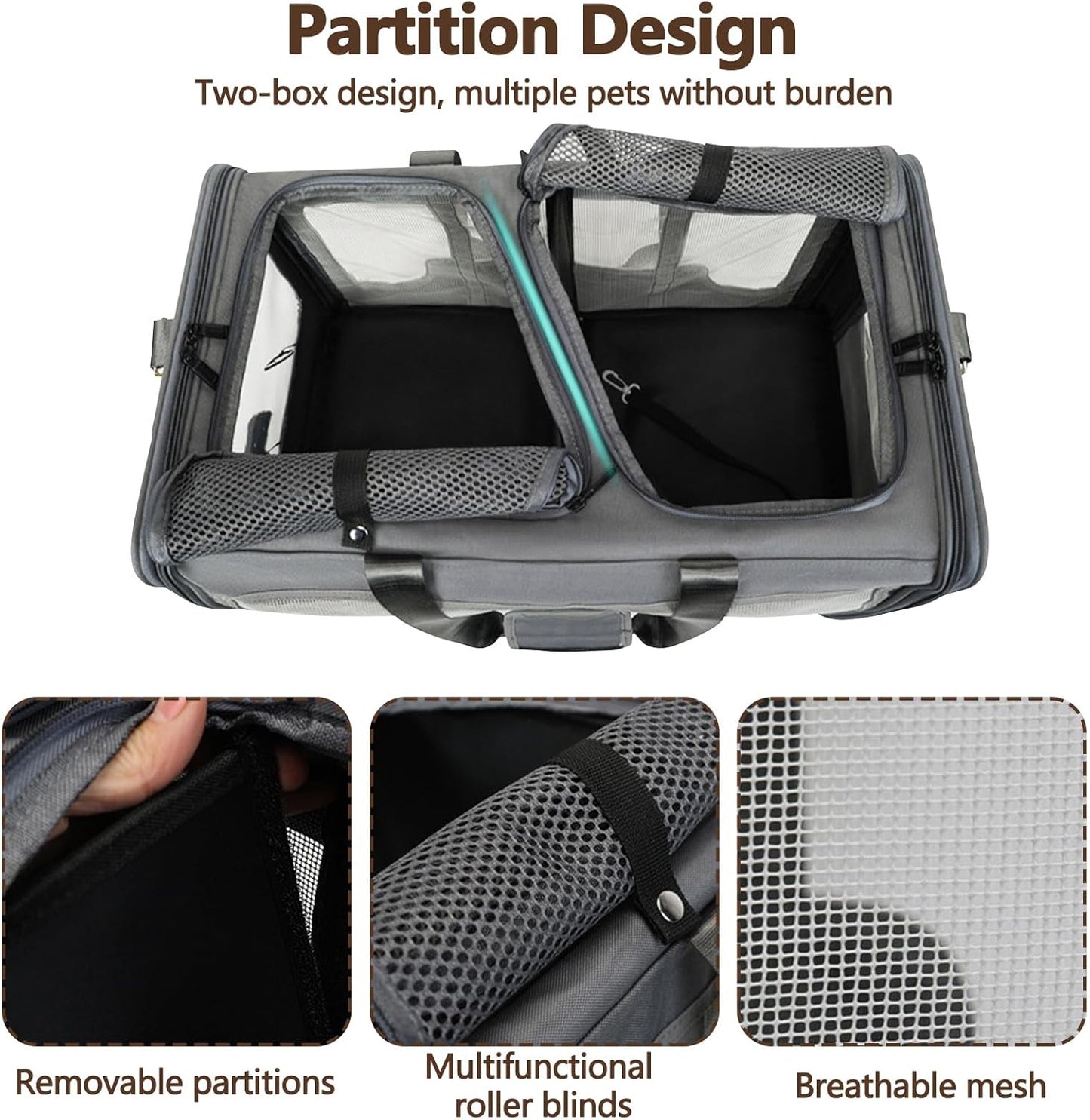 Rolling Pet Carrier – Bus Style Travel Bag with Wheels & Mesh Panels