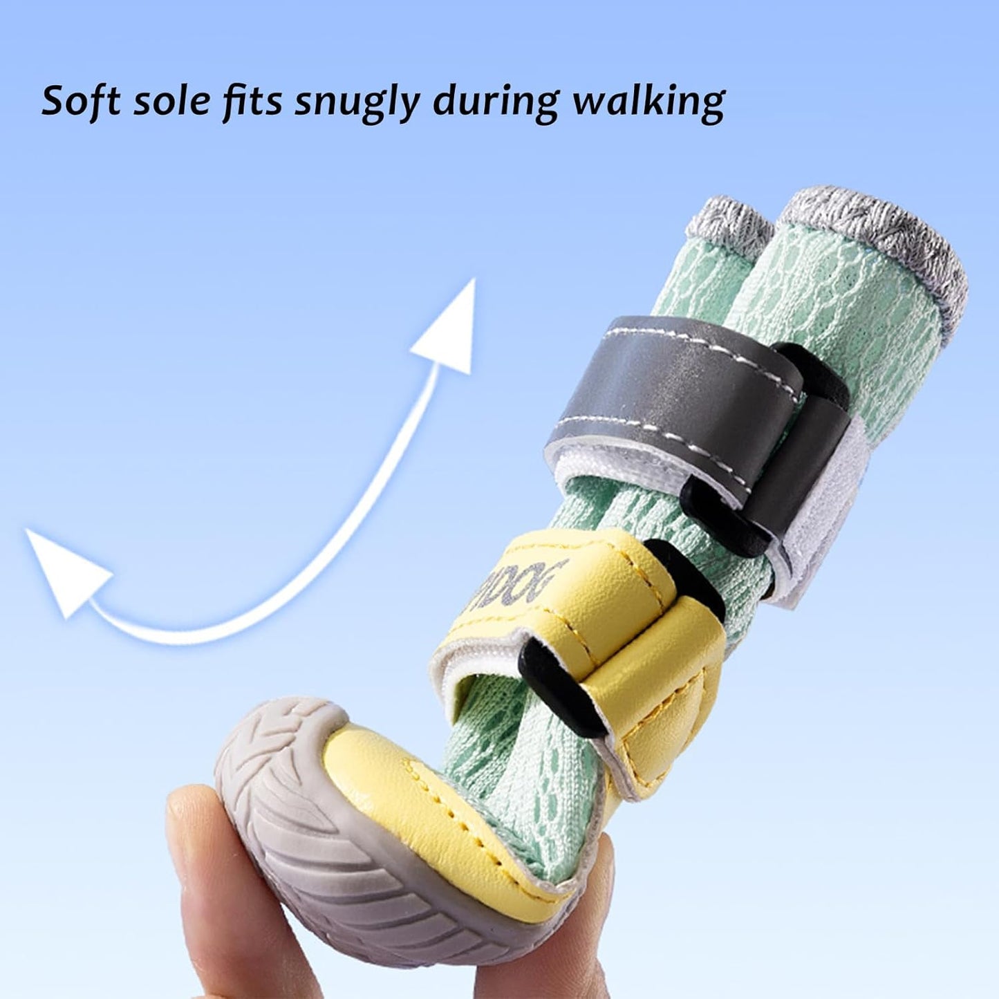 Breathable Dog Shoes with Anti-Slip Sole & Reflective Straps