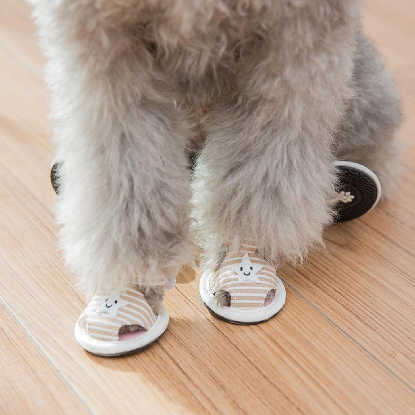 Striped Summer Dog Sandals with Cute Star Design Shoes