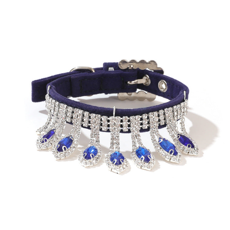 Crystal Chandelier Gemstone Pet Collar 4 Color