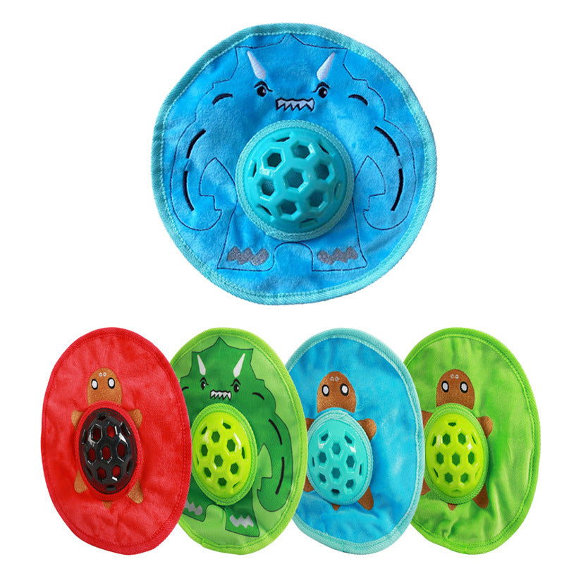 Dog Toy Crinkle & Squeaky Monster Disc(3 colors)