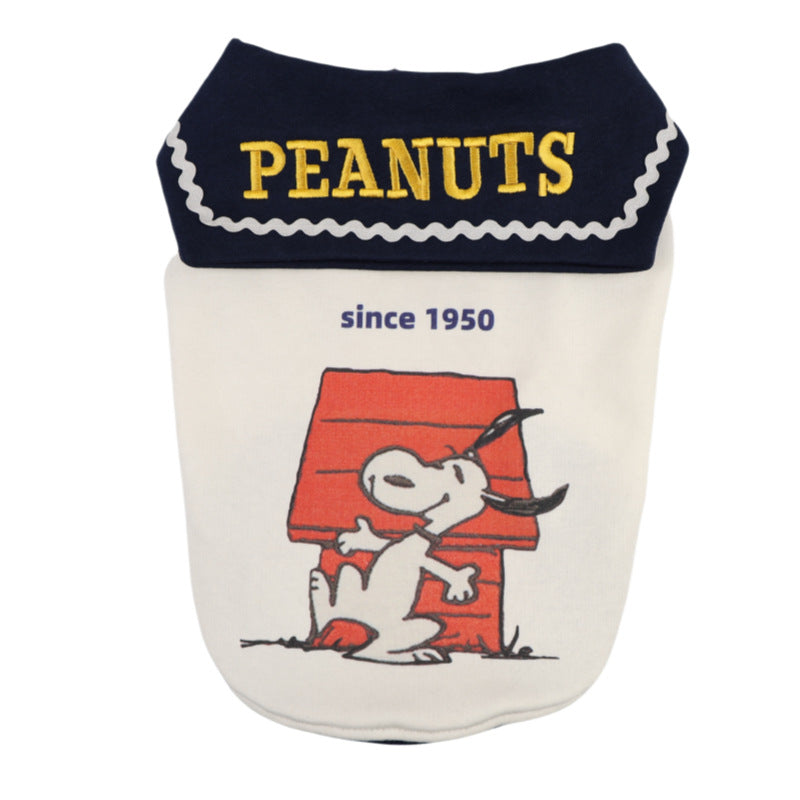 Dog T-shirt navy snoopy peanuts