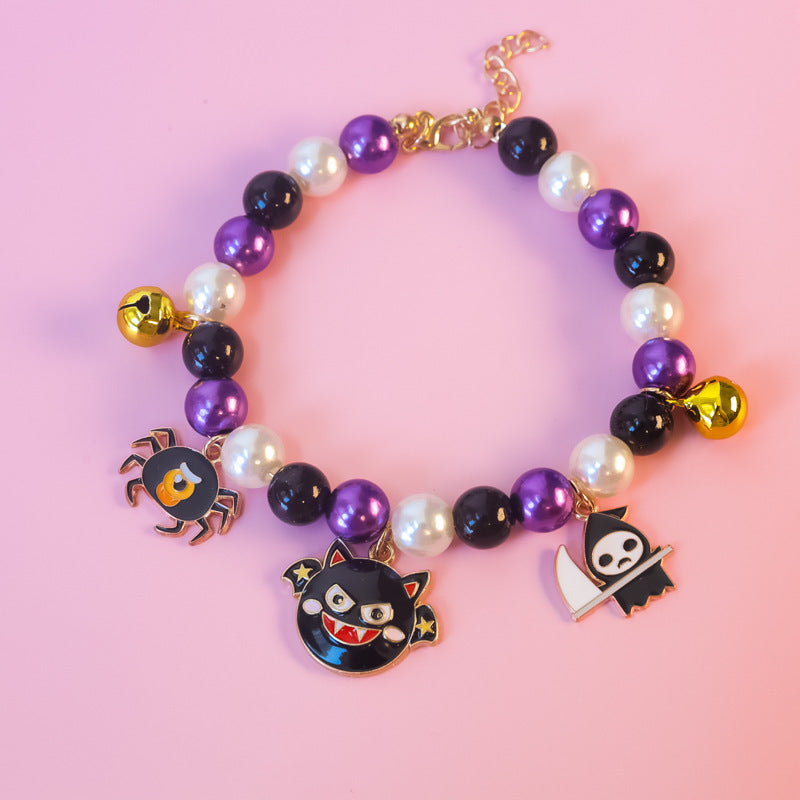 Pet Halloween necklace bat & spider