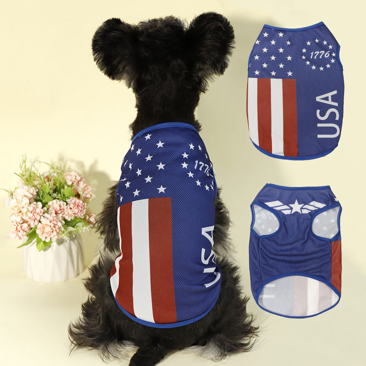 USA Patriotic Dog Tank – Lightweight & Breathable Summer Tee