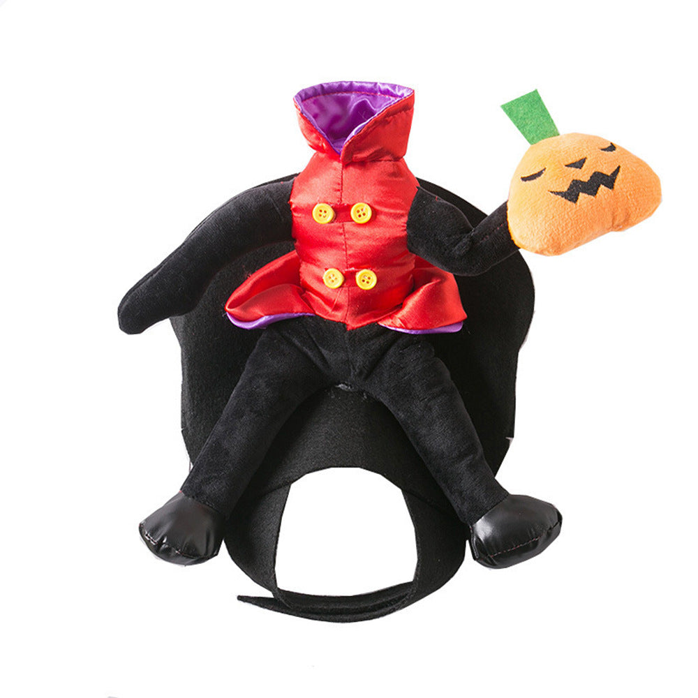 Dog & Cat Headless Rider Costume with Plush Pumpkin