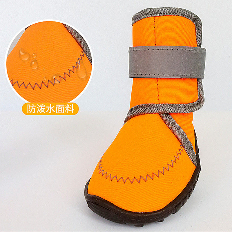Orange Dog Boots with Hook-and-Loop Straps