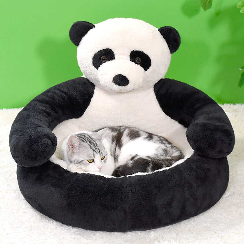 Panda Hug Plush Pet Bed