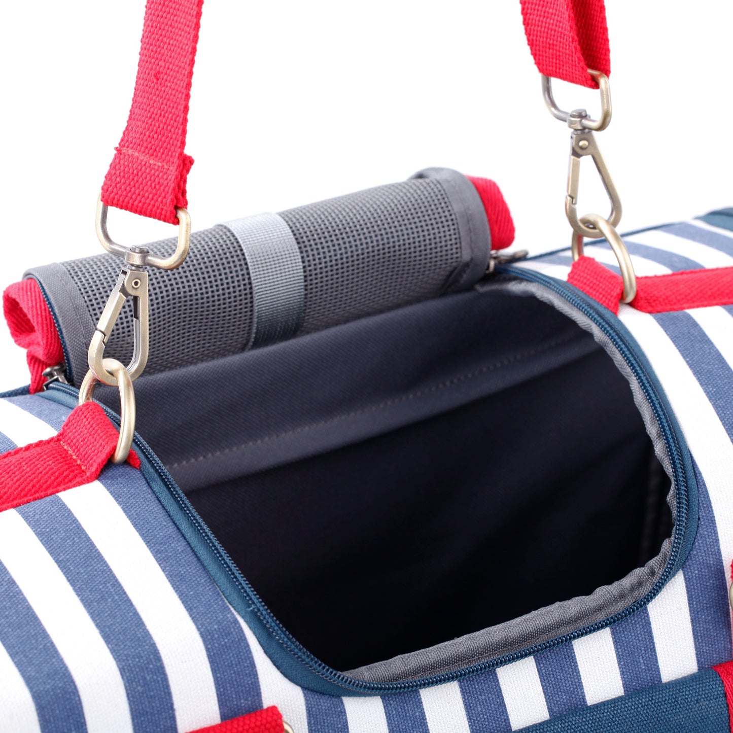 Nautical Striped Canvas Pet Carrier Bag