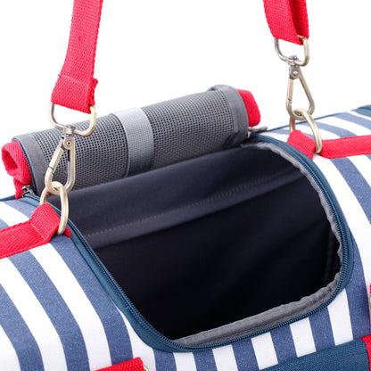 Nautical Striped Canvas Pet Carrier Bag