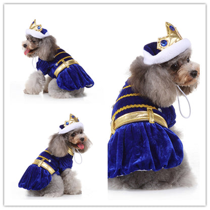 Pet Costume Royal King -red/blue