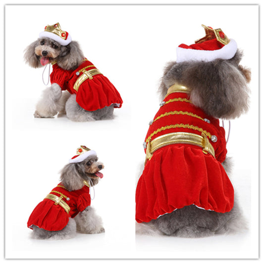 Pet Costume Royal King -red/blue