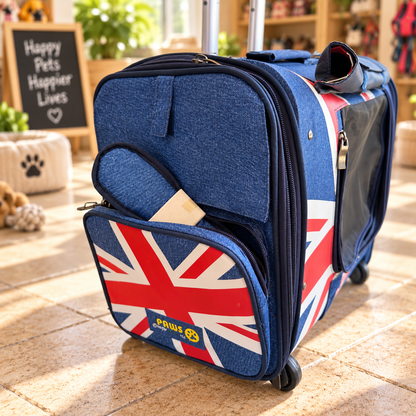 Union Jack Four-Wheel Pet Carrier