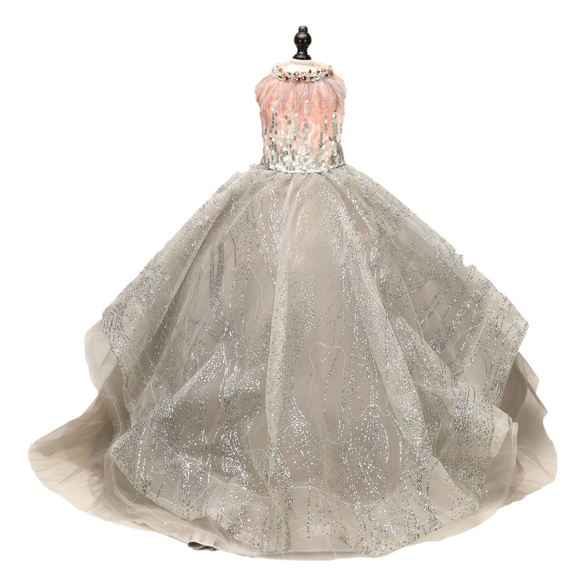 Dog Sequin Princess Queen Gown