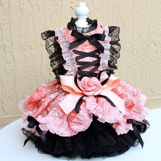 Elegant Lace Bow Pet Dress Lolita Style Dog Clothing