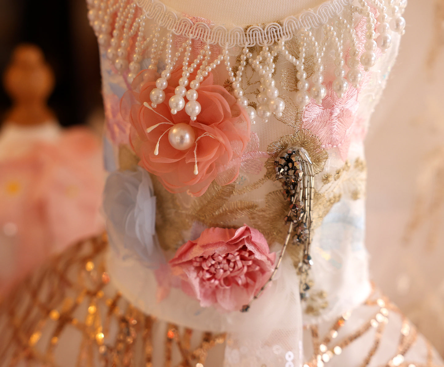 Exquisite Gold Silver Sequin Pet Gown Luxurious Dog Princess Dress