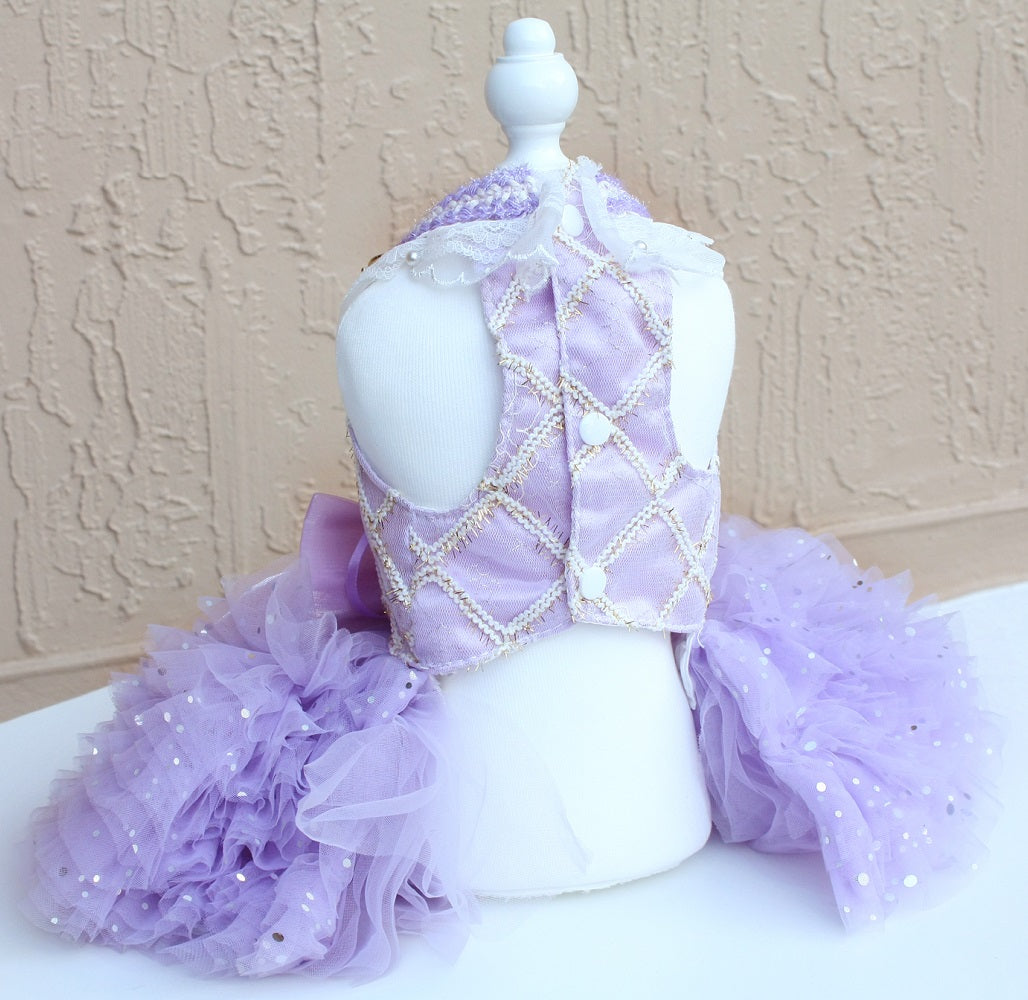 Lavender Pearl Pet Princess Dress For Dog Cat