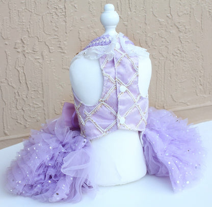 Lavender Pearl Pet Princess Dress For Dog Cat