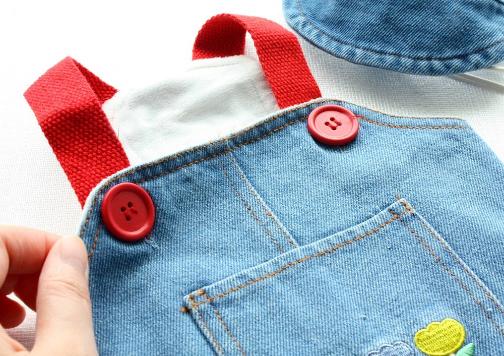 Denim Dog Overalls with Matching Hat - Adorable and Comfortable Pet Outfit