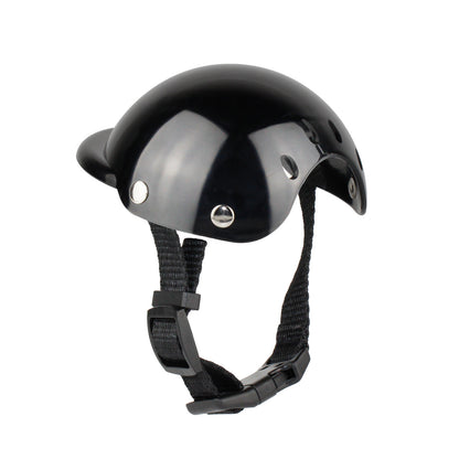Black Pet Bike Helmet with Chin Strap - main product view