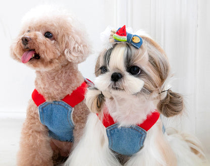 Denim Dog Overalls with Matching Hat - Adorable and Comfortable Pet Outfit