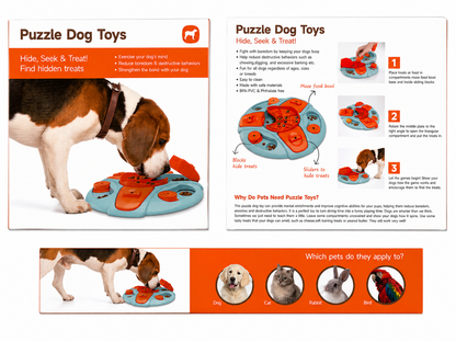 Round Dog Puzzle Feeder Slow Toy - product instructions - image 3