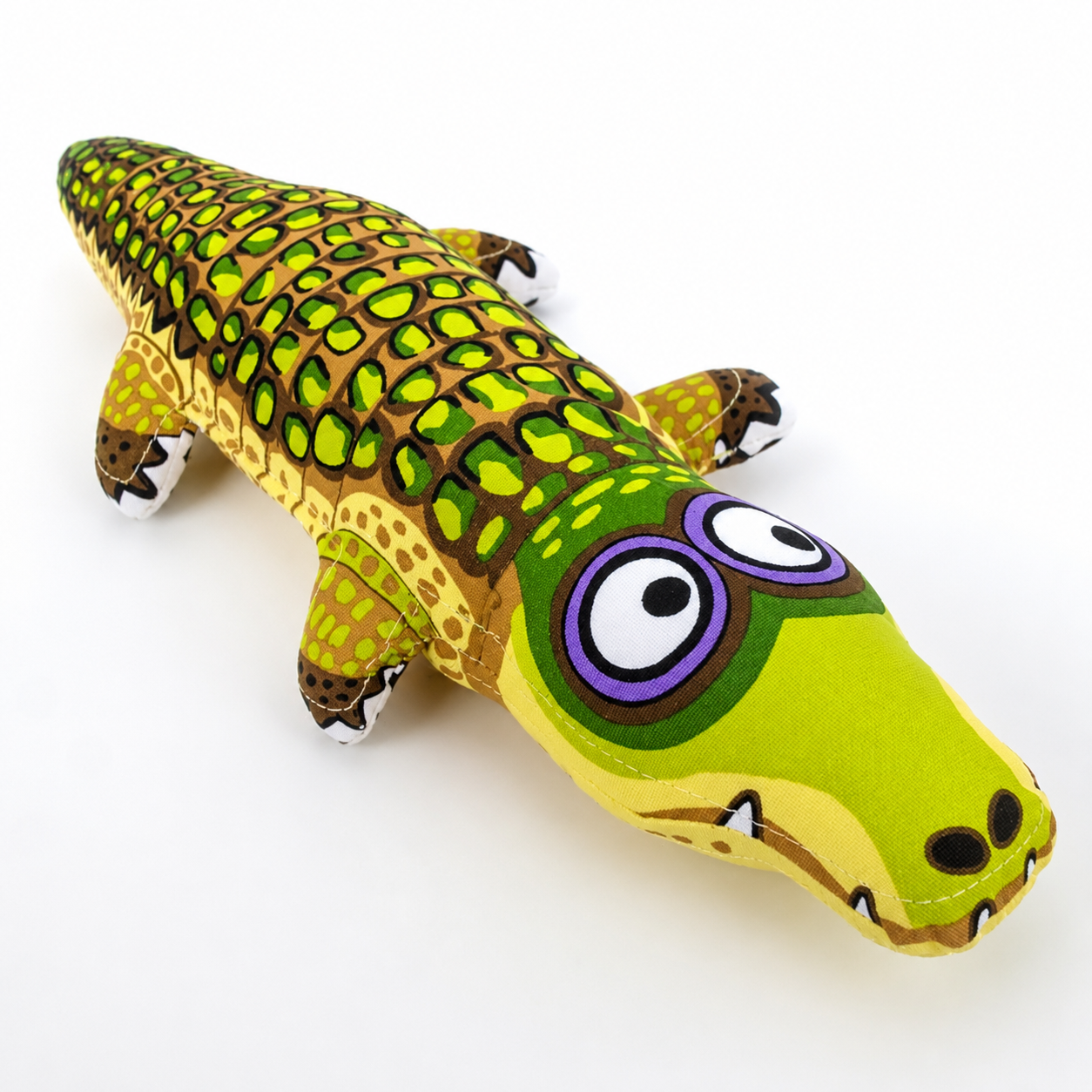 Durable Alligator Plush Dog Toy with Squeaky Crinkle Play Design