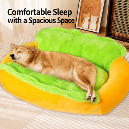 Hot Dog Plush Pet Bed