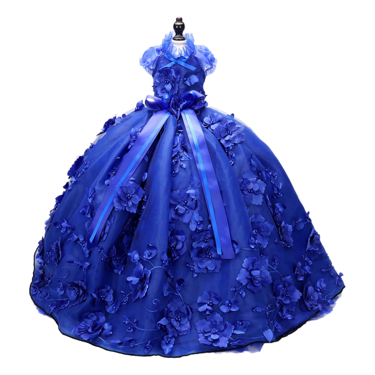Royal Blue 3D Floral Ball Gown Dog Dress