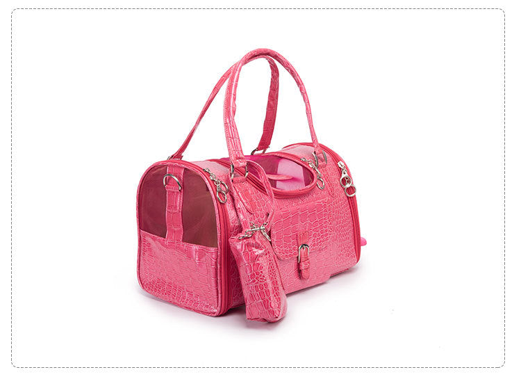 Pet Carrier Bag – Pink Croc Texture, Travel-Ready