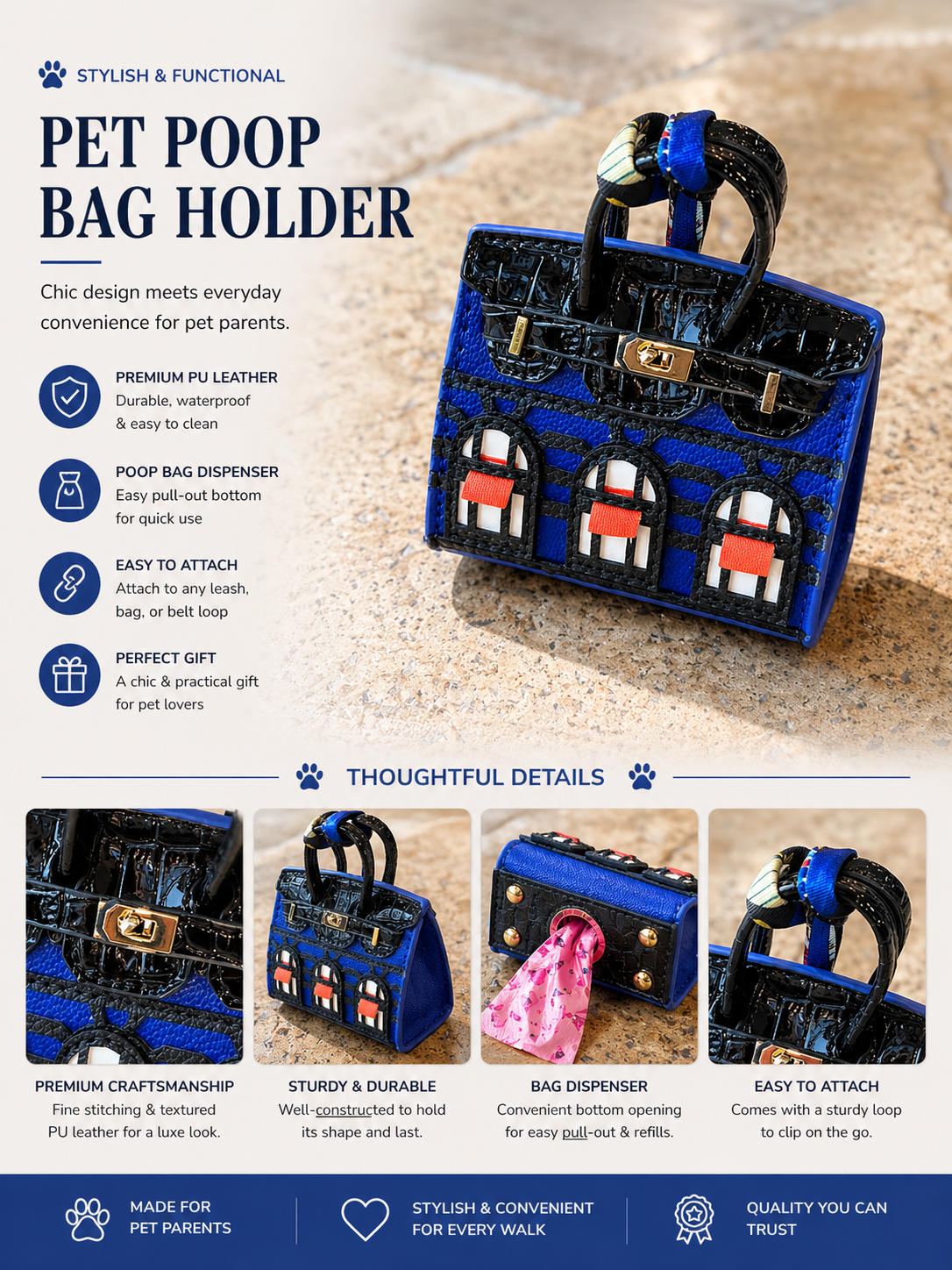 designer dog poop bag holder luxury pet accessories various colors