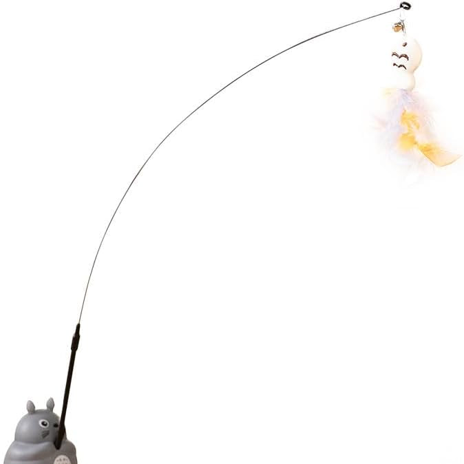 360° Rotating Cat Teaser Toy with Feather & Bell - Stick-On Base