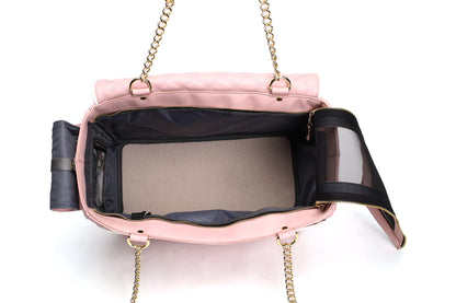Pink Quilted Pet Carrier Tote