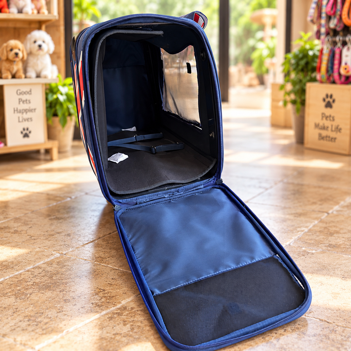Union Jack Four-Wheel Pet Carrier