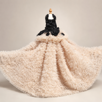 Luxury Black and Champagne Dog Wedding Dress with Detachable Train