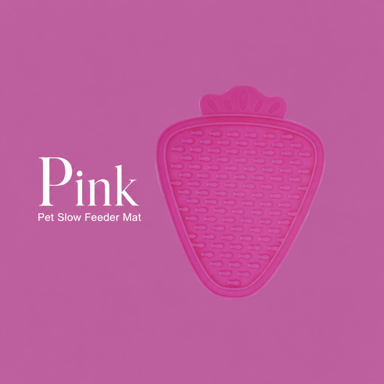 Pink strawberry pet slow feeder mat product view
