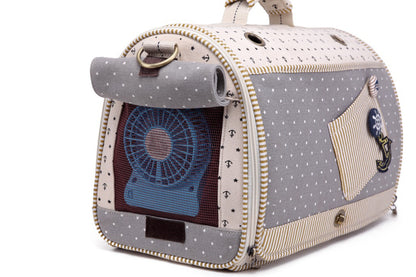Nautical Pet Carrier Bag and Backpack - visible product detail view 3