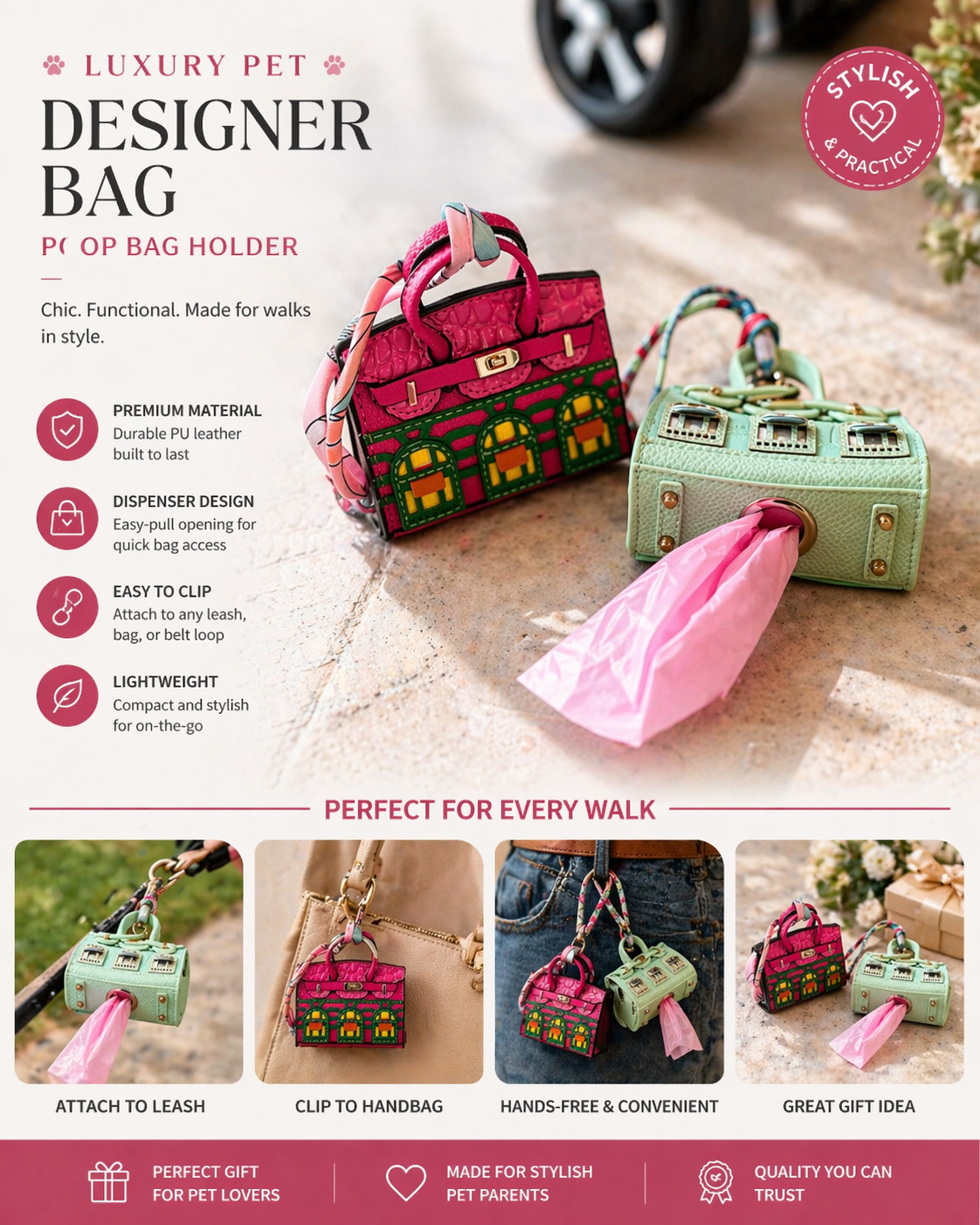 luxury dog poop bag holder designer palm coast pet boutique