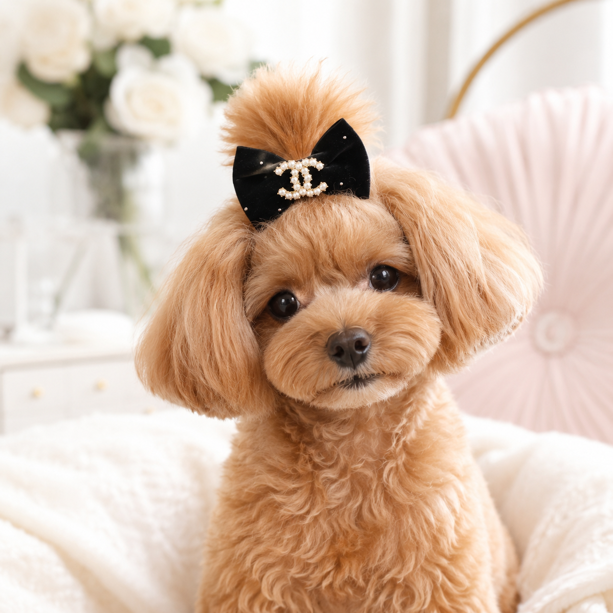 Boutique Dog Hair Bow for Top Knot Styling