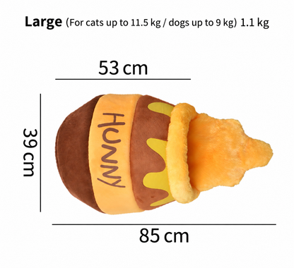 Large honey pot pet sleeping bag bed size diagram with overall measurements