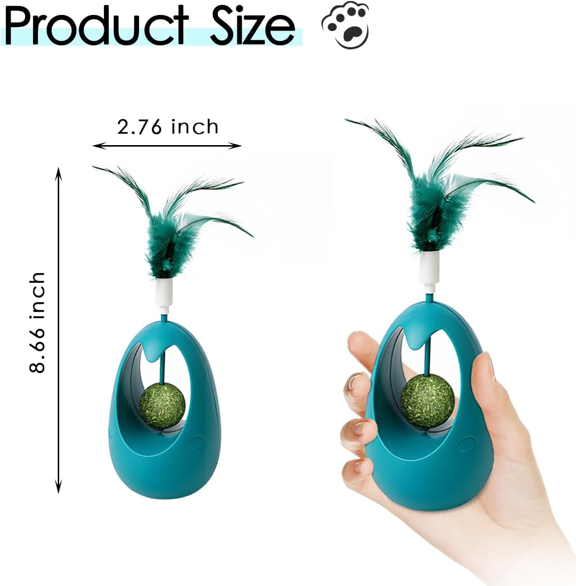 Interactive Cat Toy Tumbler with Catnip Ball