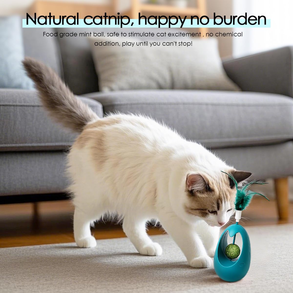 Interactive Cat Toy Tumbler with Catnip Ball