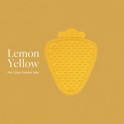 Lemon yellow strawberry pet slow feeder mat product view