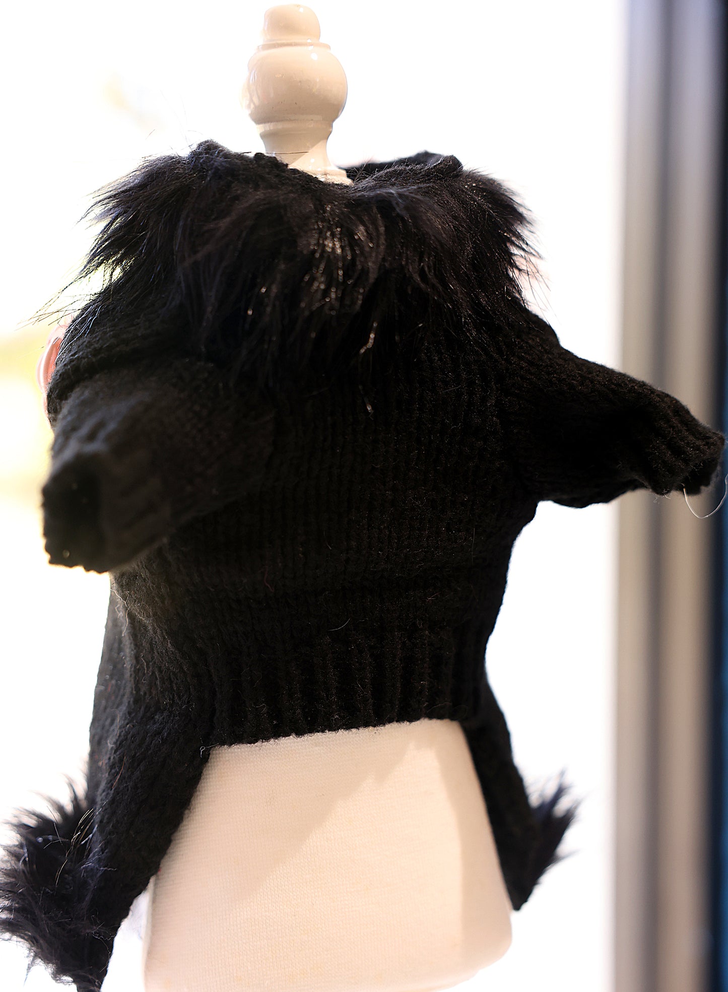 Elegant Bow Knit Dog Sweater Dress