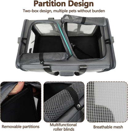 Rolling Pet Carrier – Bus Style Travel Bag with Wheels &amp; Mesh Panels