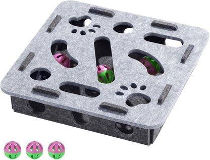 Interactive Cat Puzzle Toy – Felt Scratch Enrichment Box