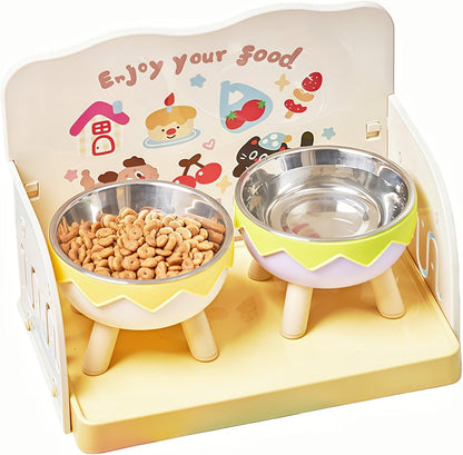 Anti-Spill Pet Feeding Tray with Splash Guard