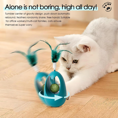 Interactive Cat Toy Tumbler with Catnip Ball