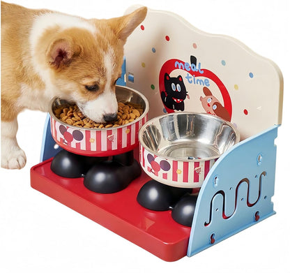 Anti-Spill Pet Feeding Tray with Splash Guard